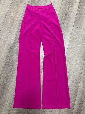 High-Rise Fuchsia Wide-Leg Pants for Women
